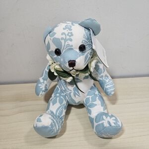 Royal Hawaiian Moana Surfrider Bear Plush Stuffed Animal Blue Pattern Lei 6.5"